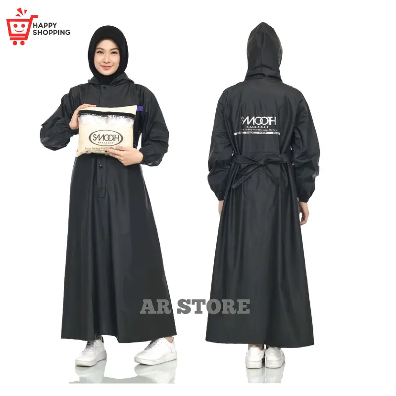 SMOOTH Jas Hujan Premium Anti Rembes Model Gamis Wanita Dewada Bahan 0,25 Original 0