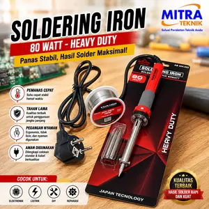 YUKIDO Solder Listrik 80 Watt AB404-002+AB404-003 Timah Kawat Solder Tangan Teknologi Jepang Bergaransi Resmi Daya Tinggi 80 Watt