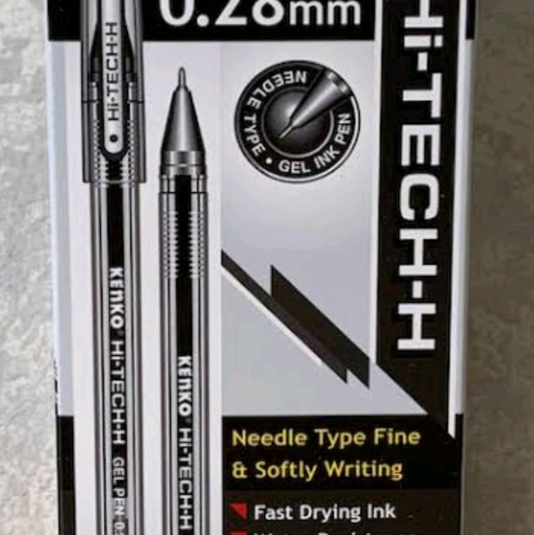 Kenko Hi Teck 0,28 Pen - Stationery Tulis Alat Hitam pulpen coquette 4