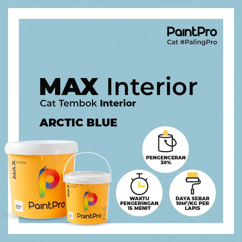 PaintPro MAX Interior Cat Tembok Warna | Anti Lumut | Rendah VOC | Tidak Berbau | Warna