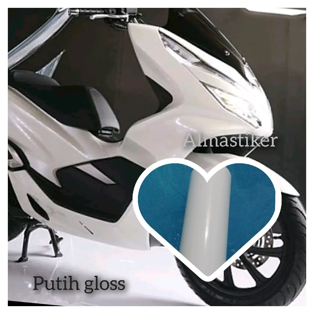 sticker skotlet motor putih glossy sticker motor/skotlet motor L 45x50P