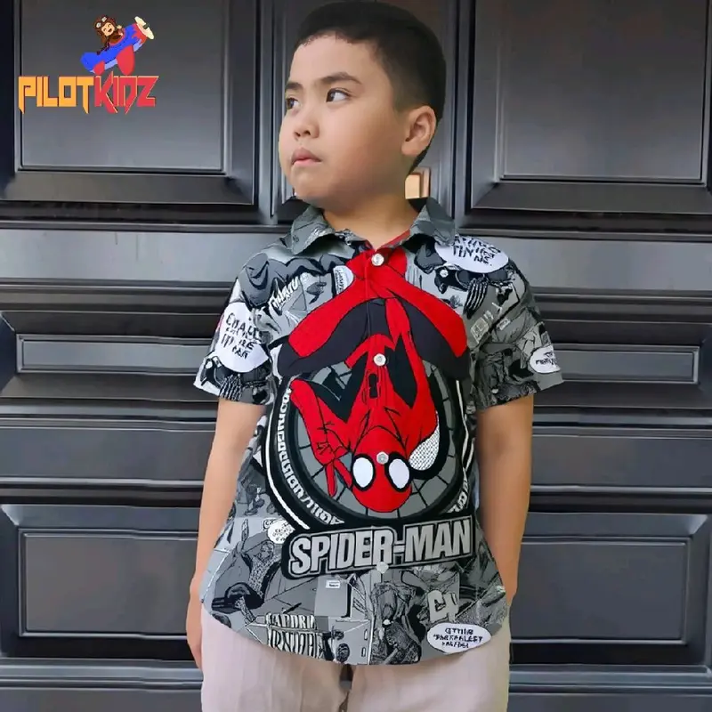 Kemeja Anak Motif | Comic Spiderman 02 0