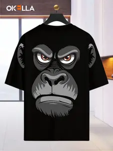 Okella - KINGKONG | T-shirt Oblong | Kaos Lengan Pendek | Baju Pria Wanita Combed Cowok High Kain Motif Nyaman Putih Lokal Merah Mustard