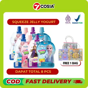 【LIVE】7COSIA - 8 Squeeze Jelly -  kesukaan Anak-anak - Jeli, Makanan Manis cemilan | Rasa Yogurt , Mix Fruit, Peach, Anggur