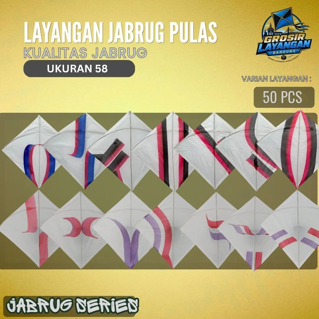 LAYANGAN PULAS 58 ( harga tertera untuk 50 pcs, motif dan warna random )