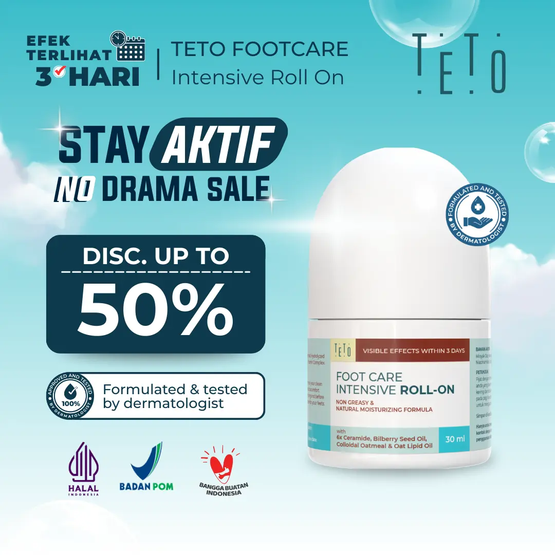 [PROMO XTRA] TETO Foot Care Intensive Roll On 30ml perawatan memperbaiki kaki kering, kasar & tumit pecah-pecah