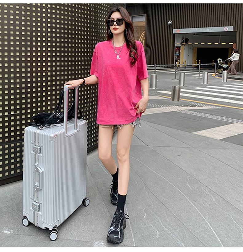 Product Introduction of Summer fashion unisex solid color versatile pure cotton short sleeved T-shirt 12
