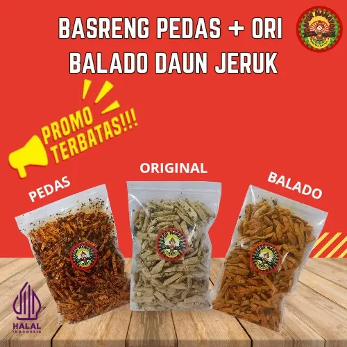 ( FLASH SALE) 250 gram Basreng Pedas Daun Jeruk ( Mamayou ) Cemilan