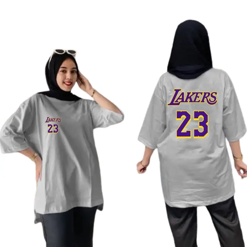 Kaos Oversize Wanita Angka Ukuran L XL Dan XXL Atasan Lembut 5