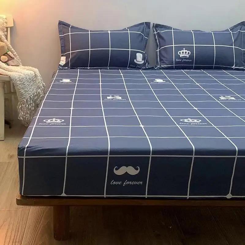 Brushed Fitted Sheet Elastic Band Home Strap Bedding High-End Luxury Mattress Cover Bedsheet No Pillowcase Simple Multi Size Bed 1