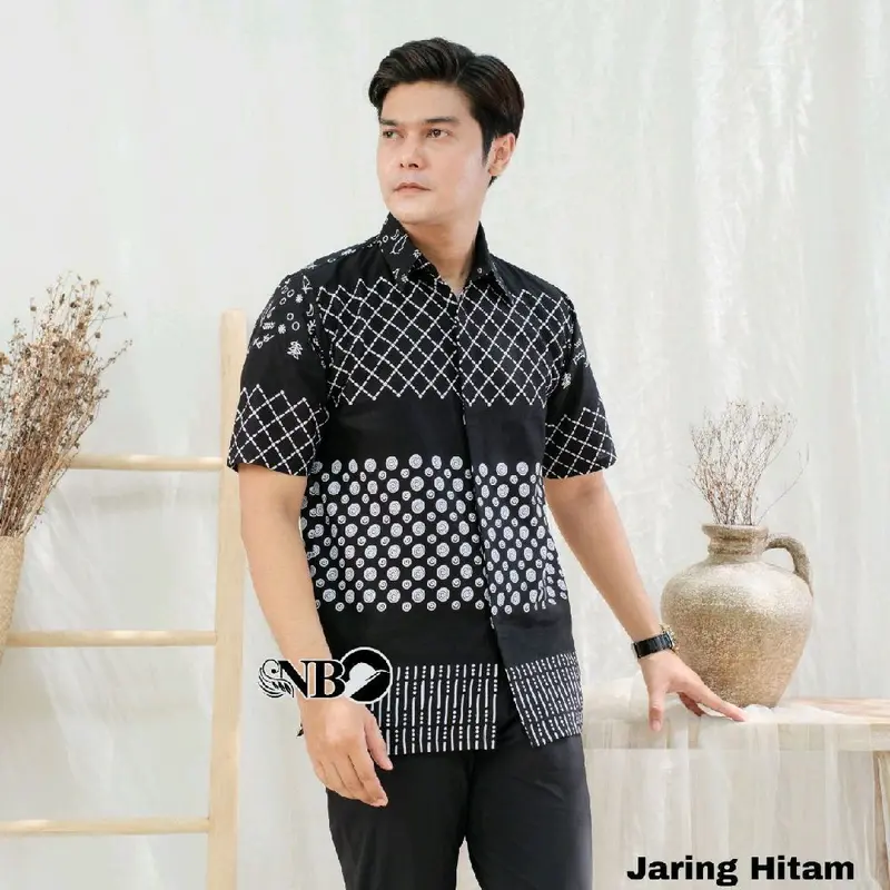 Baju Batik Couple Pasangan Kekinian  Atasan Motif Jaring Matt Katun Premium 4