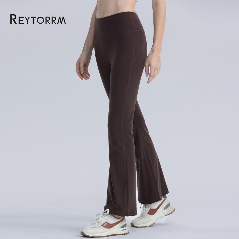 Reytorrm Legging Sport Celana Yoga Wanita Celana Cutbray Basic Wide Leg High Waist Yoga Pants（CK066) Olahraga Pakaian Outdoor 4
