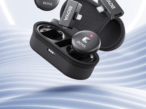 Product Introduction of BOYA Omic-B Wireless Lavalier Microphone Noise Reduction Mic Compatible with iPhone Android Smartphones for Vlog Live Streaming Content Creators White Black 1