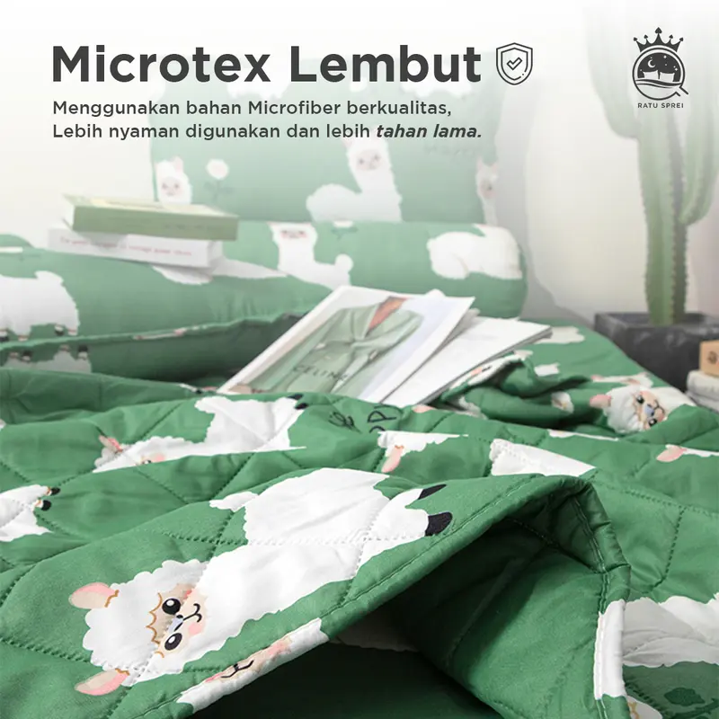 RATU - [ 180CM ] SET BEDCOVER SPREI / SEPREI SARUNG BANTAL GULING MICROTEX UK 180X200CM (KING SIZE) 3