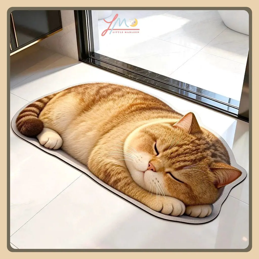 MR MAT Keset Diatomite Karakter Kucing 3D Keset Lantai Anti Slip Keset Kamar Mandi