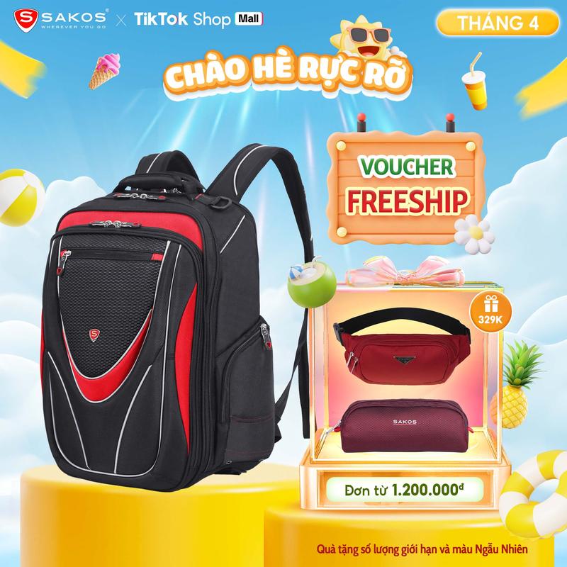 Balo Laptop Du Lịch Thể Thao Thời Trang Cao Cấp SAKOS NEO LAMBORGHINI 17 Inch, Chật Liệu Polyester Trượt Nước, Ngăn Chứa Rộng Rãi