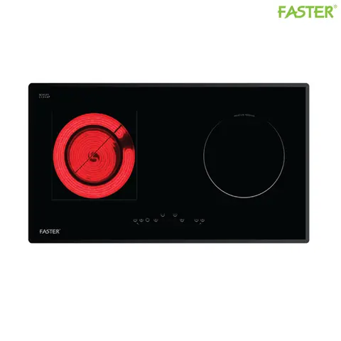 Bếp Điện Từ Đôi Faster FS 2SIR Nhập Khẩu Tây Ban Nha, 1 Vùng Từ 1 Vùng Điện 2 Vòng Nhiệt, Công Suất 3900W, Booster 2000W