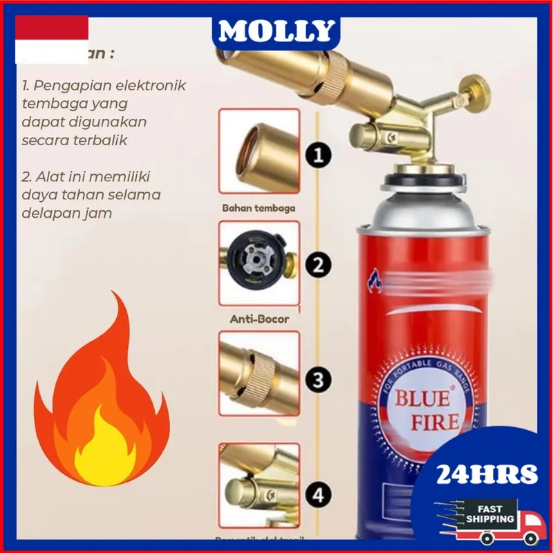 Ready stock Portable Kepala Gas Torch BBQ Blow Torch Flame Gun Korek 0