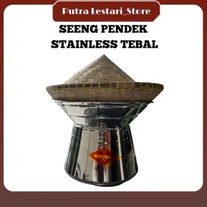 DANDANG KUKUS / Seeng Pendek Stainless Tebal + Kukusan Bambu