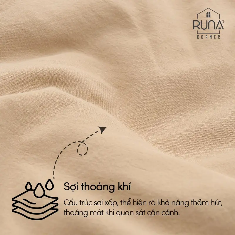 Vỏ Gối Ôm RUNA CORNER Chất Liệu Washed Cotton Nhiều Màu, Mềm Mại Thoáng Mát 1