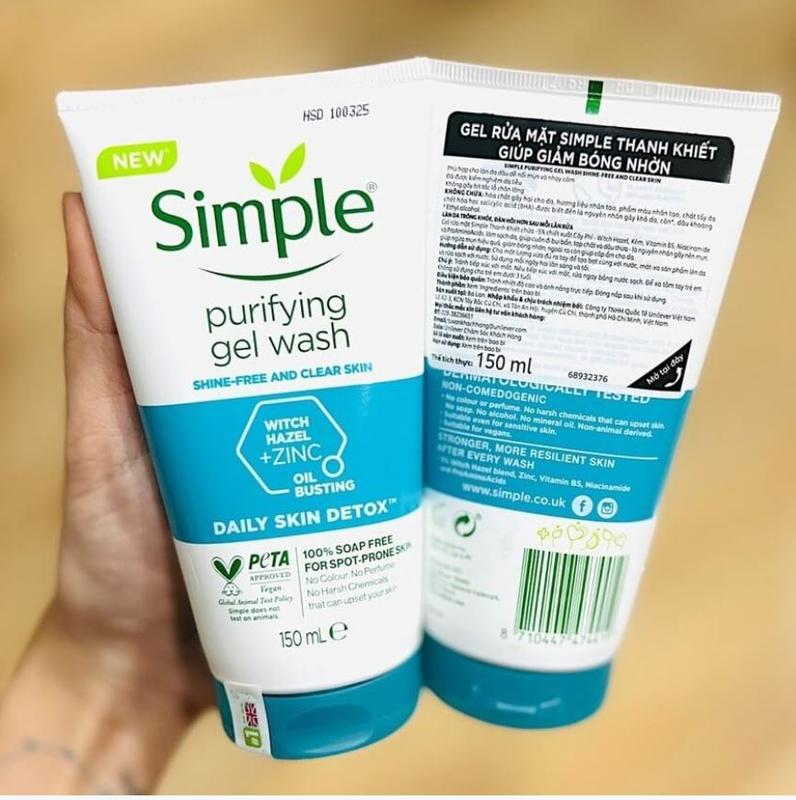 Sữa Rửa Mặt Simple hỗ trợ làm sạch và Dưỡng Ẩm Da 150ml