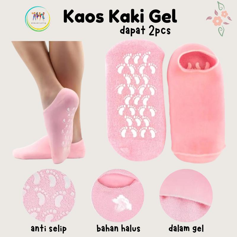 Kaos Kaki Gel Spa Gel Socks Merah Muda / Pink Anti Slip 1