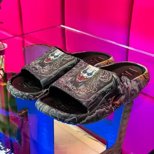 Sandal Dominasea Full Printing Black Series Hidup Keras Harakiri Joker Sendal Pria dan Wanita Slip On Empuk Nyaman Bergaya
