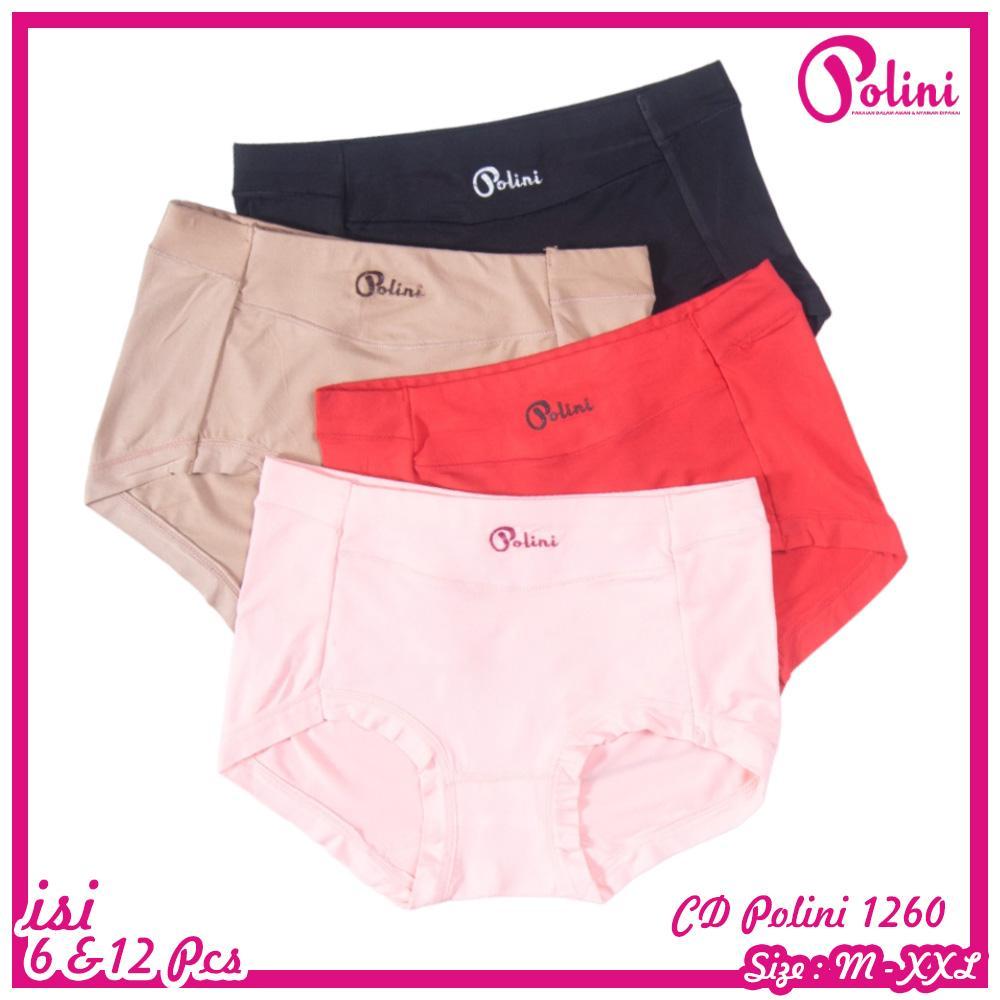 Polini in - Paket HEMAT 3&6Pcs Celana Dalam Pendek Wanita Nyaman Dipakai High Waist SuperSoft 1260