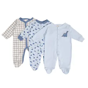 MINIBOO - Baby Sleepsuit 3pcs motif Blue Dino