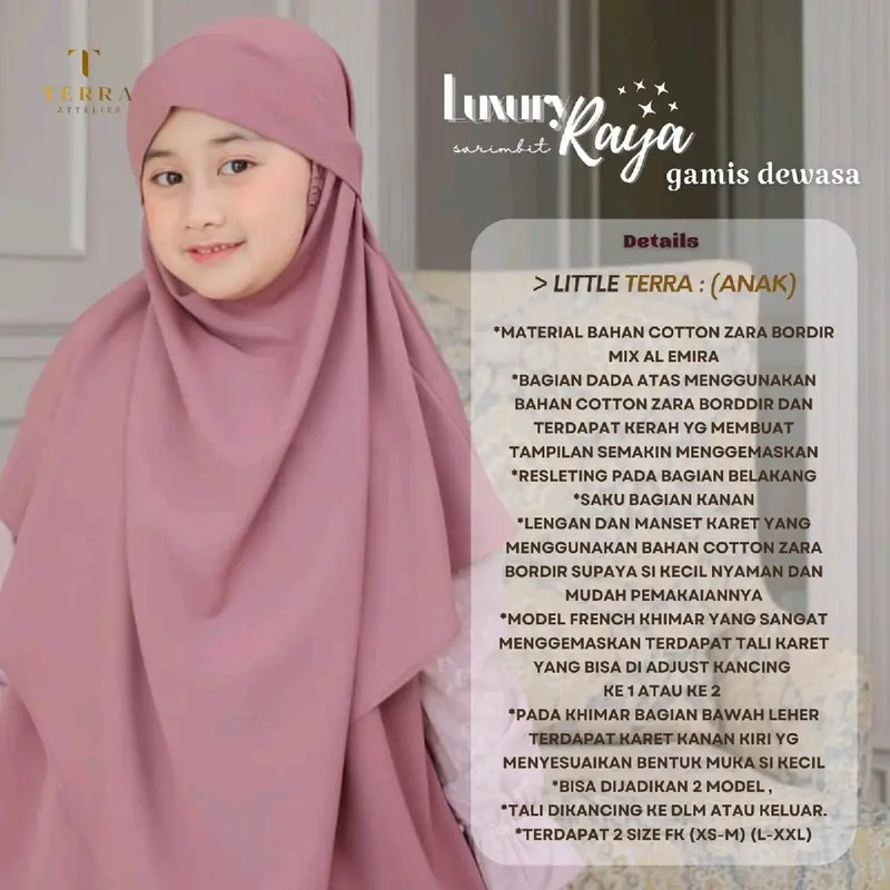 Luxury Raya  Sarimbit Muslim Gamis Lebaran Setelan Wanita Pasangan 4