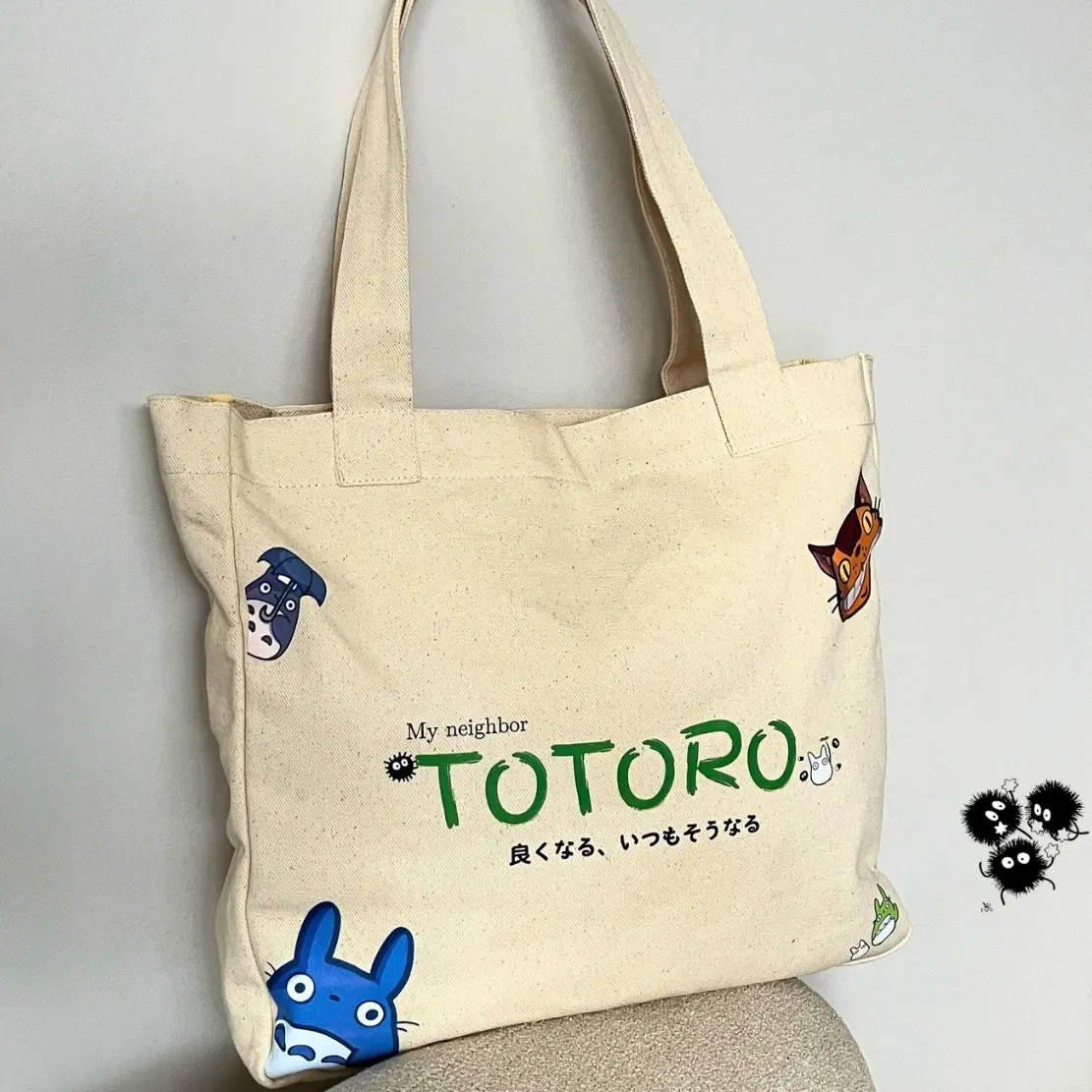 KAIZEN | Ghibli Collection Totoro Totebag | Totebag Kanvas Unisex | Tas Wanita Pria