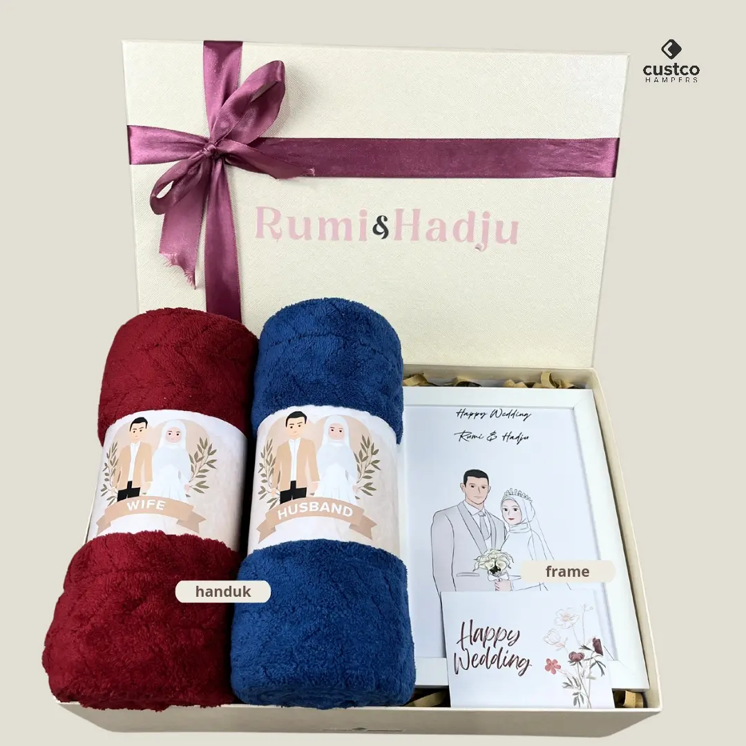 Hampers Kado Nikah Couple Set | Hampers Custom Nama Pasangan | Giftbox Pernikahan | Kado Pasangan | Giftset Nikah | CUSTCO HAMPERS