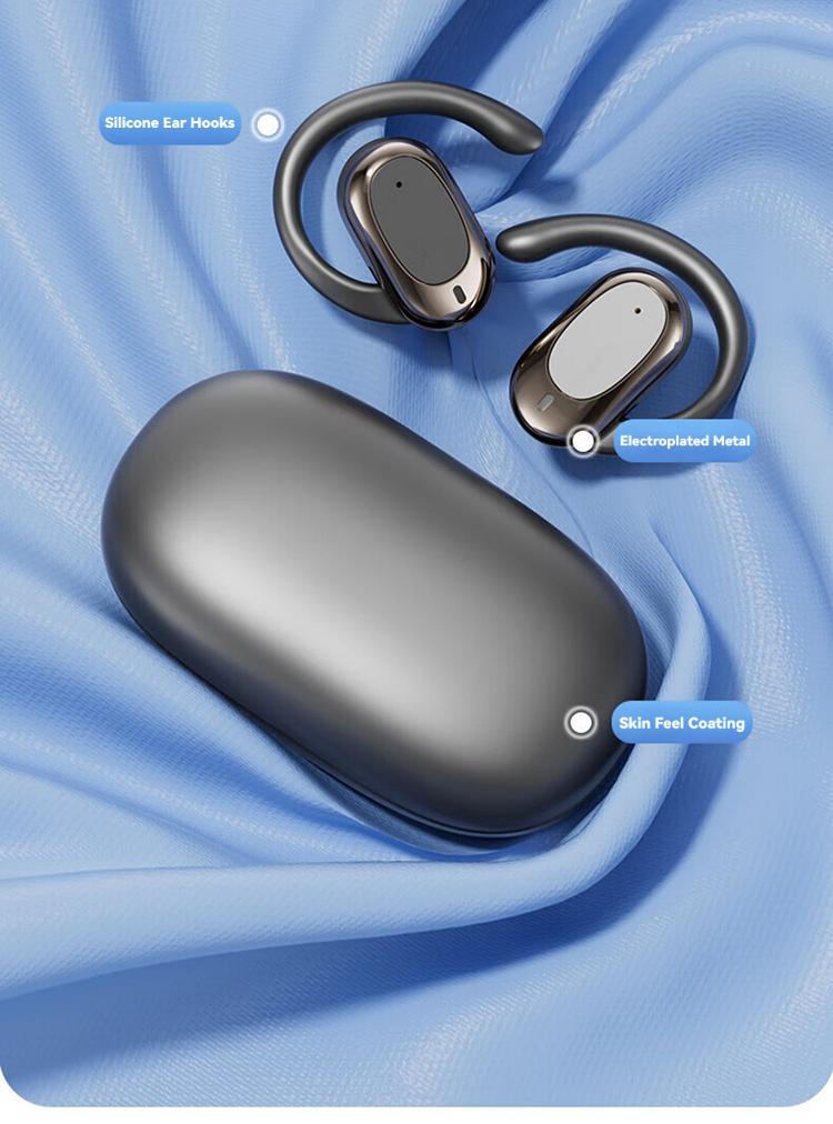 Rofani B06 Headset Bluetooth 6.0 Nirkabel Tampilan LED Binaural Tahan Air Earphone Pengurang Kebisingan HIFI Olahraga Stereo Peredam Kebisingan Headphone Penundaan Mikrofon Panggilan HD Musik Permainan Olahraga Headphone