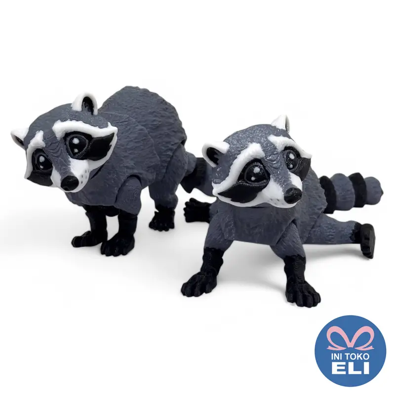 Figur Hewan Binatang Realistis Koleksi & Dekorasi Lucu Toy Capybara Bear Otter Racoon 3