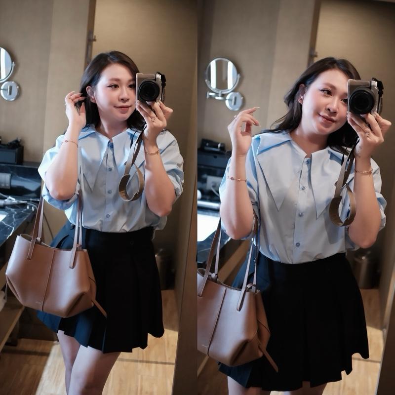 Áo sơmi thô cổ xếp li vạt nhọn 2 màu bigsize nữ 21114 Voi Women