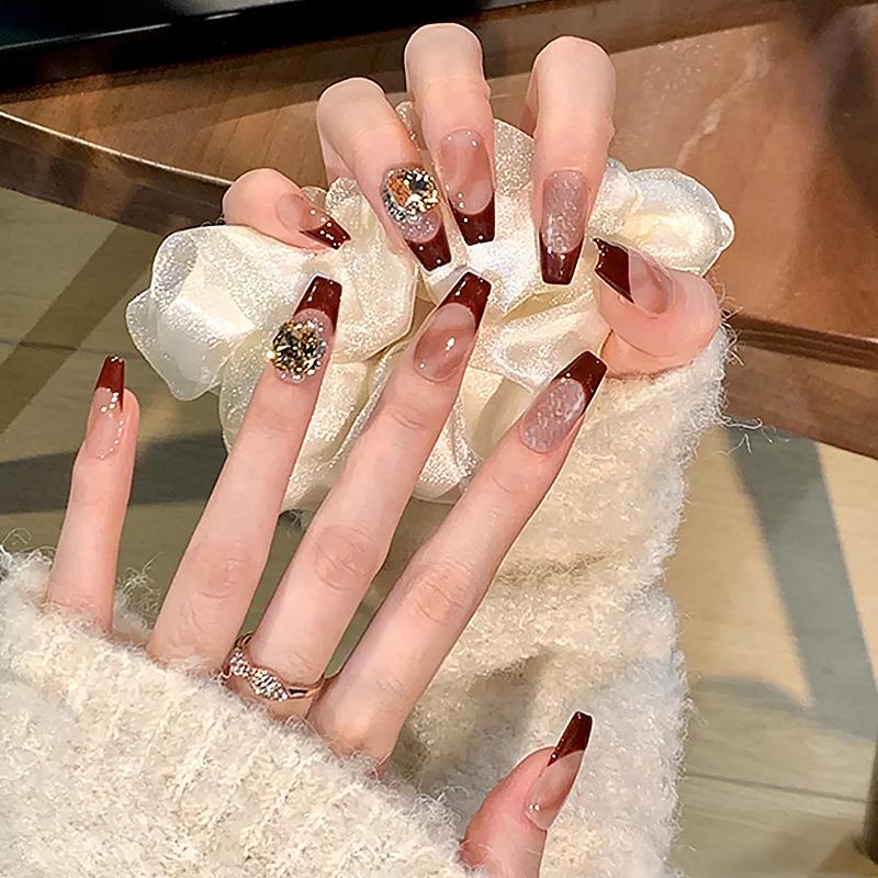 Product Introduction of [Free Jelly Glue] French Manicure Short False Nails Manicure Fake Nails Fake Nails Cute Fake Nails Angry Nails Short Nail Polish 5