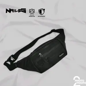 Tas selempang tas pinggang anti air pria wanita Slingbag Hitam waistbag waterfroop NAILES WP Cowok