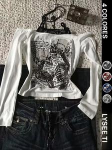 Top de moda casual y2k para mujer con estampado de calavera y tirantes