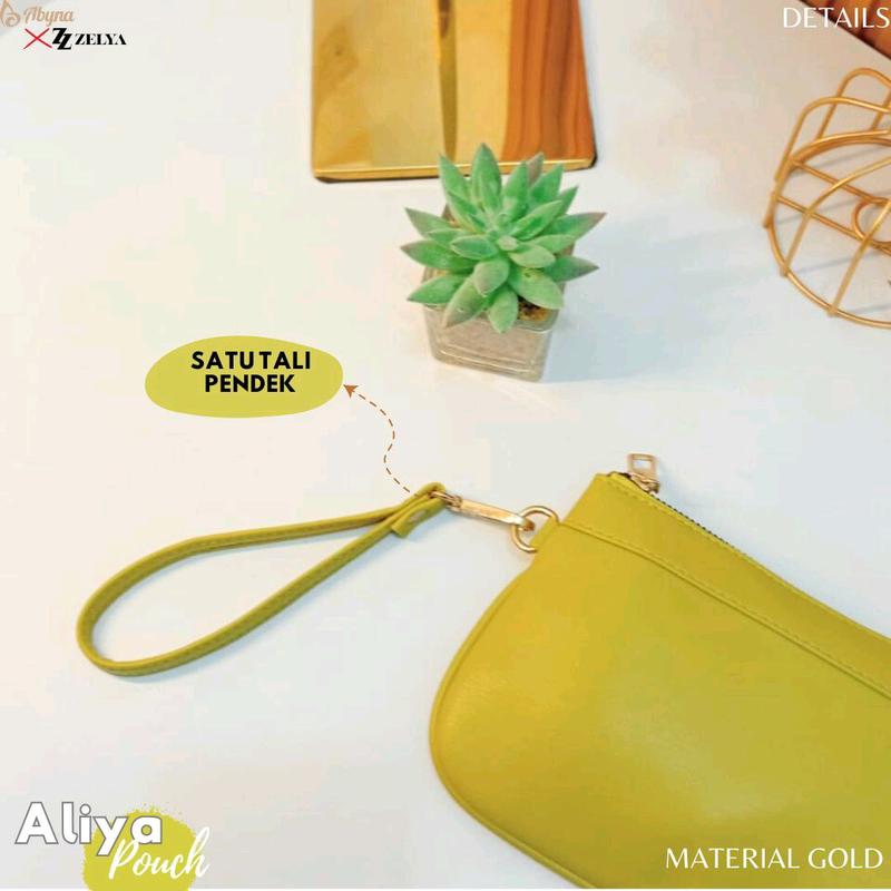 (ZELYA) ALIYA BY ZELYA, Dompet wanita muat hp, 2 ruang resleting, dompet panjang Kulit, multifungsi Hitam dompet Anti Gores Chic Clutches & Wristlets 7