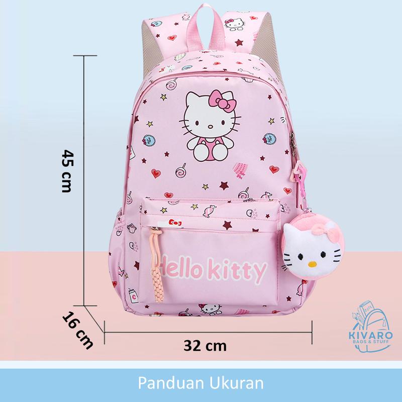 Product Introduction of Tas Ransel Sanrio Besar SD SMP SMA Kuromi Pochacco Melody & Hello Kitty | CL08 Kivaro Anak Motif Fashion 49