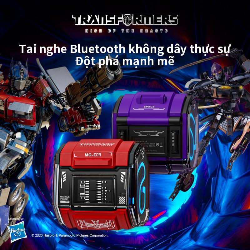 Tai Nghe Bluetooth Transformers Chính Hãng MG-C03 Tai Không Dây Thiết Kế Nửa Trong Tai Đèn LED Cực Chất Pin 25 Giờ Kết Nối Nhanh & Ổn Định Dành Cho Game Thủ Nghe Nhạc Bluetooth 5.3
