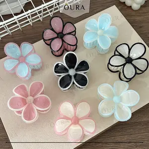 Jepitan Rambut Glossy 8 Cm Model Bunga Kamboja Premium Hair Claw Jelly Flower Favorite Korean Style
