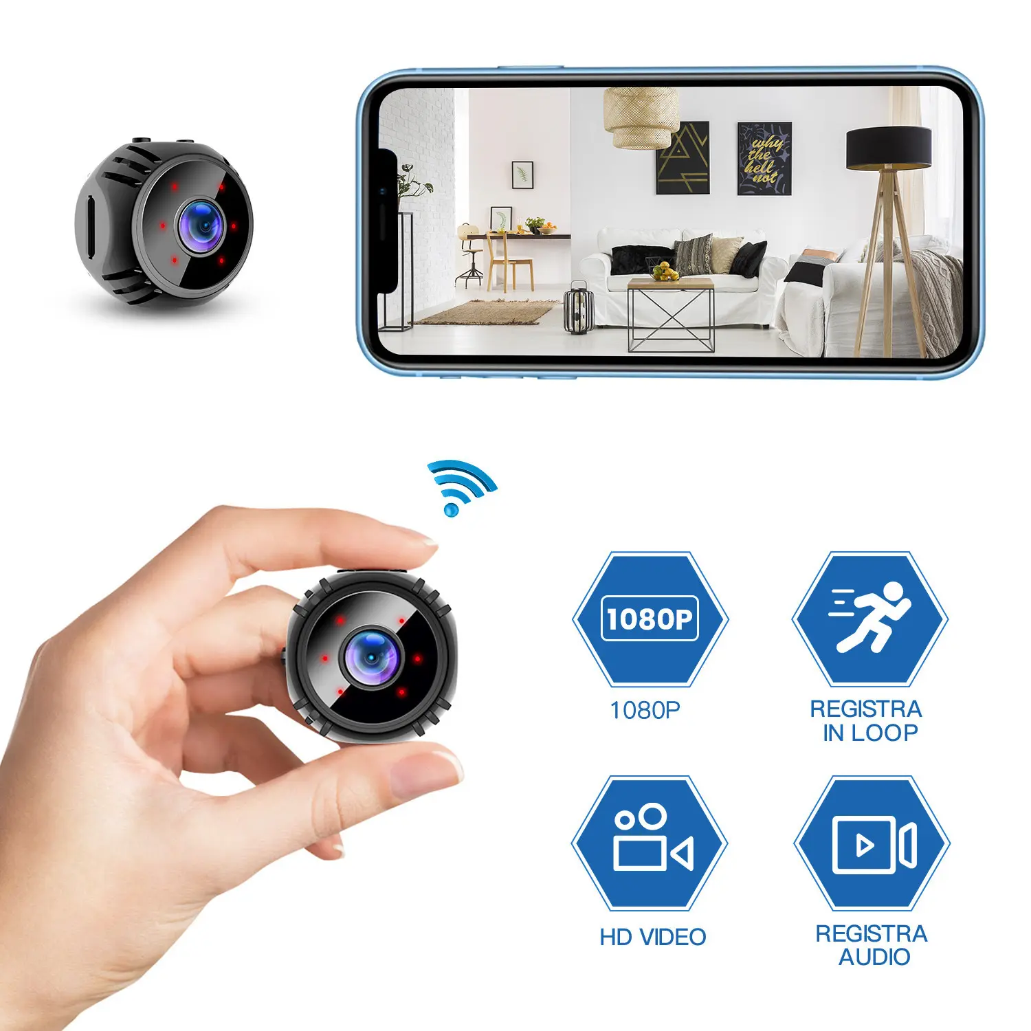 A13 Mini Camera, 1080P HD IP Camera with Free Installation, Home Security Mini Camcorder Micro Video Surveillance Camera (Black)