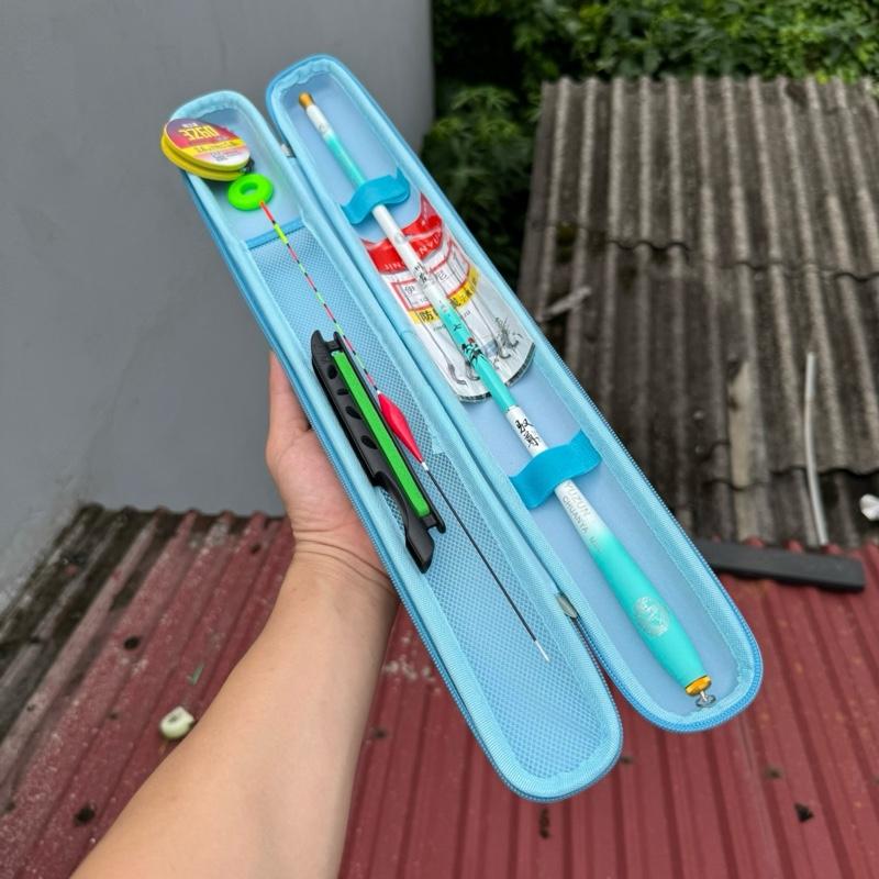  Cần câu cá mini điêu thuyền độ cứng 4H chuyên gẩy rô diếc kèm hộp đựng cần 