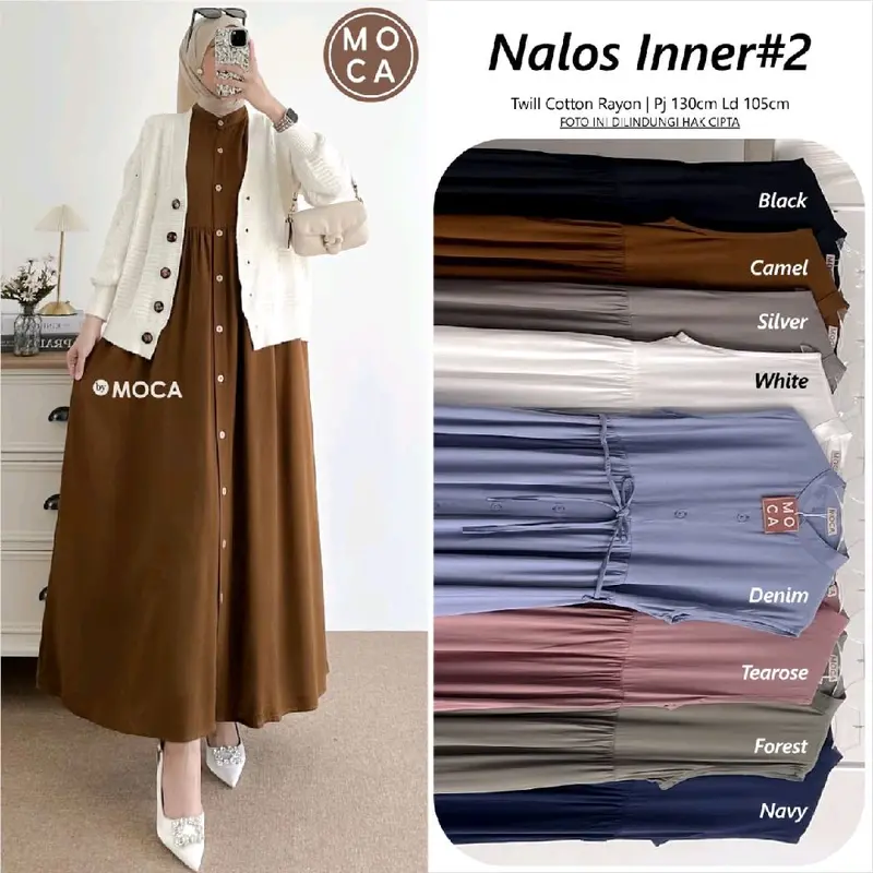 Nalos inner dress rayon twill terlaris.Restock serian warna baru 4