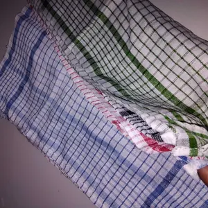 serbet dapur warna / lap dapur kain JUMBO 1 LUSIN UKURAN 60X60 CM bahan cotton tebal Putih Kotak