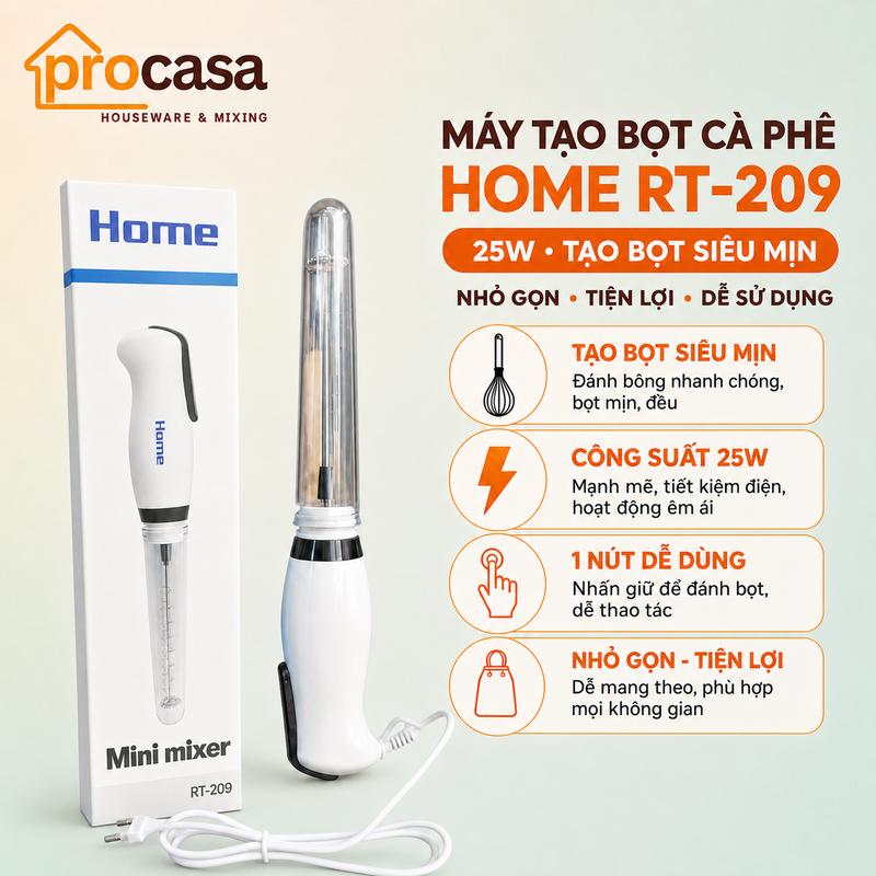 Máy đánh tạo bọt cà phê HOME RT-209 - công suất 25W - dùng điện 220V và phụ…