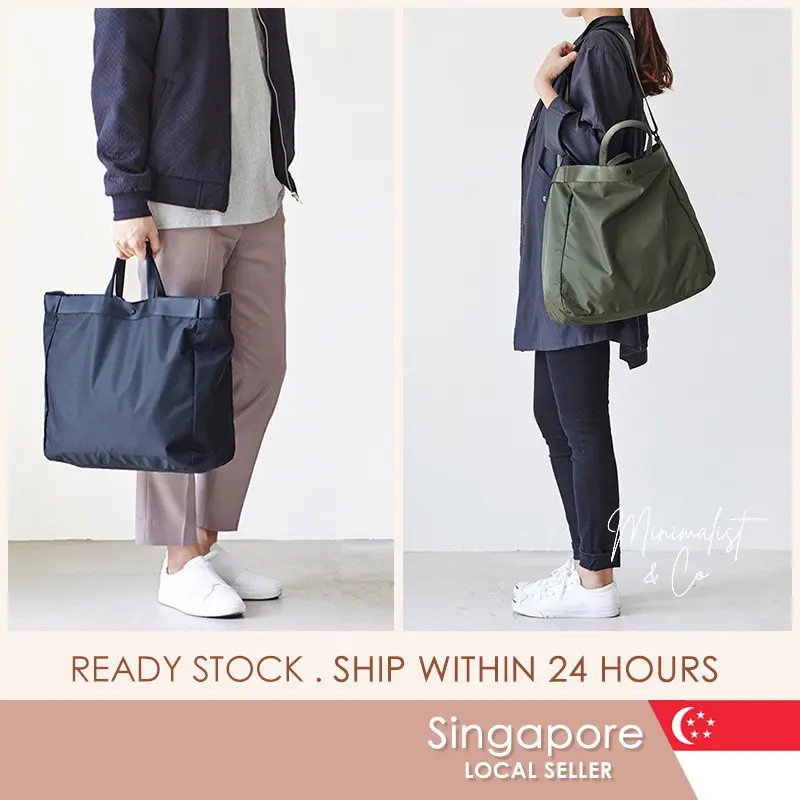 [SG SELLER] Large Capacity Fits A4 Nylon Waterproof Unisex Sling Shoulder Bag