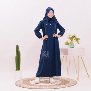 Ariani Dress Baju Gamis Casual (Bisa Couple Anak dan Ibu) Size 2-15 Tahun dan Dewasa Pakaian Muslim Wanita Bahan Sabrina Anti UV