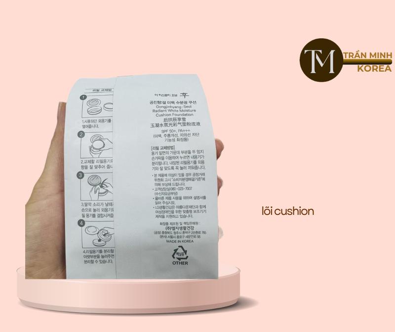 Radiant White Tone Up Sun Cushion Spf 50+ Pa+++ - Lõi Phấn Nước Dưỡng Ẩm Tông Trắng Sáng Da SPF50+ PA+++